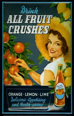 Produktbild von Blechschild All fruit Crushes Orangensaft Reklame Schild Nostalgieschild