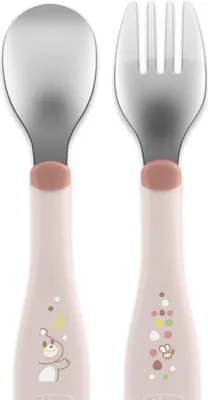 Image de Chicco 00016102150000 Couverts pour jeunes enfants Couverts pour jeunes enfants Rose Acier inoxydable