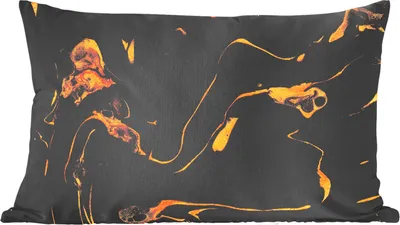 Produktbild von MuchoWow® Zierkissen Sofakissen Wohnzimmer Dekokissen 50x30 cm Muster - Gold - Schwarz - Wohnzimmerdekoration - Polster mit Photo