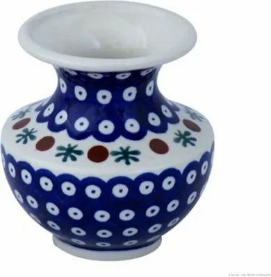 Produktbild von Original Bunzlauer Keramik 300ml Vase "Emilia" 11cm – Blumenvase für Biedermeierstrauß, Nachbildung 41