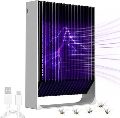 Image de Lampe anti-moustiques électrique à UV rechargeable, pour une utilisation à l'intérieur et à l'extérieur