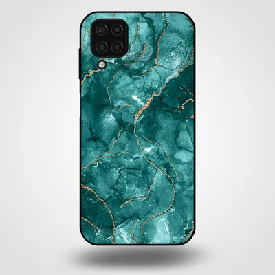 Immagine prodotto di Smartphonica Custodia per Samsung Galaxy A12 con stampa in marmo - Custodia posteriore in TPU con design in marmo - Oro Verde