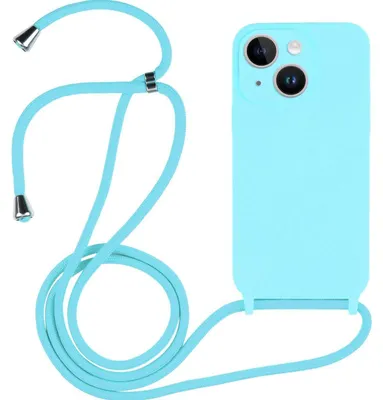 Produktbild von Mobigear Handylanyard für iPhone 14, Silikon-Handykette – Blau