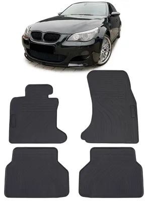 Productafbeelding van Voetmatten voor en achter voor BMW 5-serie E60 E61, modeljaren 2003-2010, van premium kwaliteit rubber