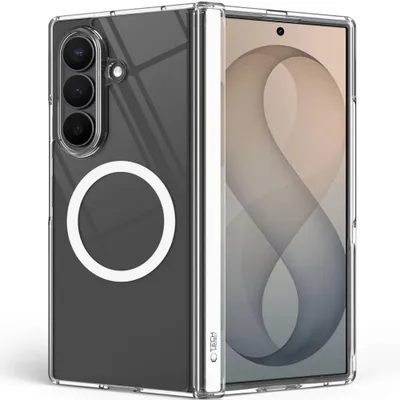 Image de Coque de protection pour Galaxy Z Fold8 Ultra / Fold7, Tech-Protect MagPeak avec MagSafe, transparente et de couleur blanche