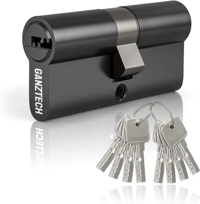 Imagen del producto de Cerradura cilíndrica de 90 mm, color , con 8 llaves, para puertas de entrada