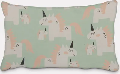 Produktbild von SCHÖNER LEBEN. Kissenhülle Einhörner mint weiß rosa div. Größen Größe 60x80cm (HxB) 60x80cm (HxB) Größe