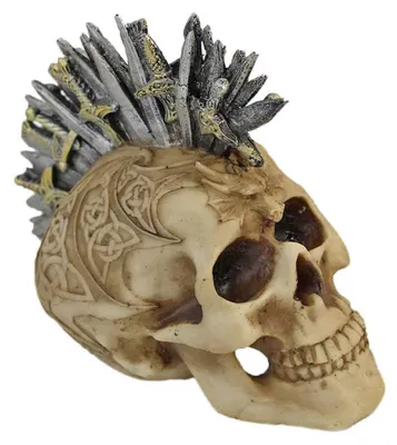 Produktbild von Totenkopf Skulptur mit Schwertern - . ca 16 cm