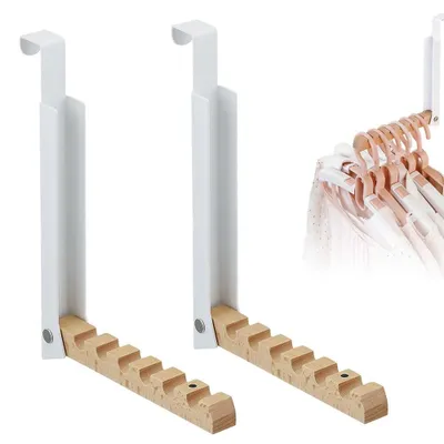 Obrázek produktu pro Skládací věšák na dveře s 6 ramínky na oblečení