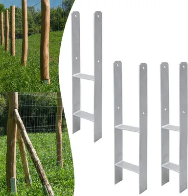 Produktbild von Jopassy 2x H-Anker Pfostenträger 600MM Carport Pfostenanker Feuerverzinkt Langlebig 91MM