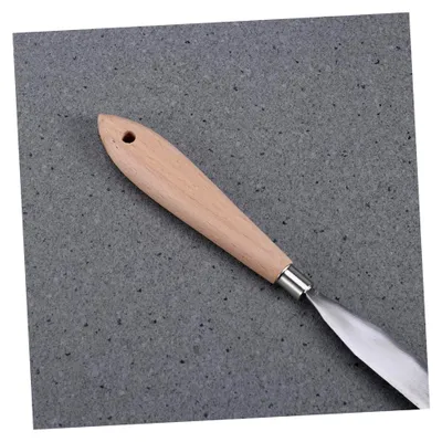 Produktbild von 2 Stück Farbschaber mit Holzgriff aus rostfreiem Material – Vielseitiges Werkzeug für Öl- und Acrylmalerei