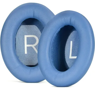 Image de INF Lot de 2 coussinets d'oreille de remplacement compatible avec Bose QC45 QC35 QuietComfort 45 - Bleu Twilight Cuir protéiné Mousse à mémoire