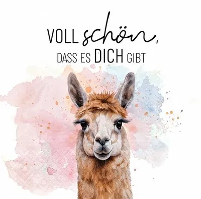 Produktbild von 20 Servietten Lama 2 - Voll schön 33x33cm