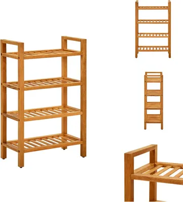 Immagine prodotto di vidaXL Scarpiera a 4 ripiani 50x27x80 cm in rovere massiccio - Scarpiere e armadietti