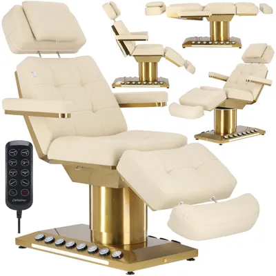 Zdjęcie produktu dla Fotel kosmetyczny elektryczny do salonu kosmetycznego pedicure ogrzewanie kołyska pianka termoelastyczna sterowanie nożne + pilot 4 siłowniki Novia