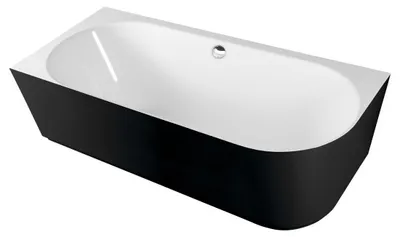 Produktbild von Polysan SUSSI L Freistehende Eckwanne, Gussmarmor 150x70x49,5cm, schwarz/weiß