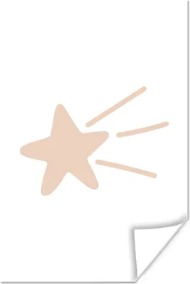 Produktbild von MuchoWow® Poster Fallender Stern - Pastell - Kinder - Rosa - Kinder 40x60 cm - Plakate für die Wand - Poster Babyzimmer