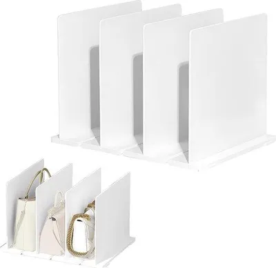 Produktbild von Famanu Regaltrenner Verstellbar - Erweiterbares Handtaschen Aufbewahrungssystem - Weiß