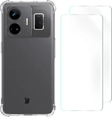 Produktbild von Bizon Case Clear Pack Hülle + 2x Displayschutzfolie für Realme GT3 klar