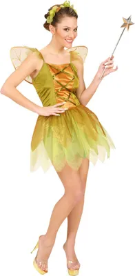 Produktbild von VERGOLDETE WALDFEE (Kleid, Flügel, Kopfbedeckung) Größe L