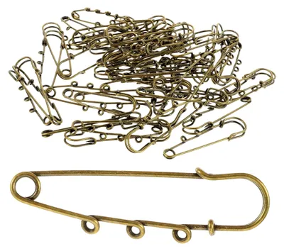Produktbild von Sicherheitsnadeln mit Löchern, 50 Stück, 64 mm, für Schmuck und Bekleidungszubehör