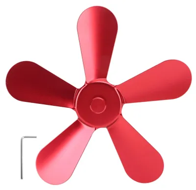 Produktbild von 5-Blatt-Herdventilatorflügel, Aluminiumlegierung, wärmebetriebener Ersatz für Kamin, Rot
