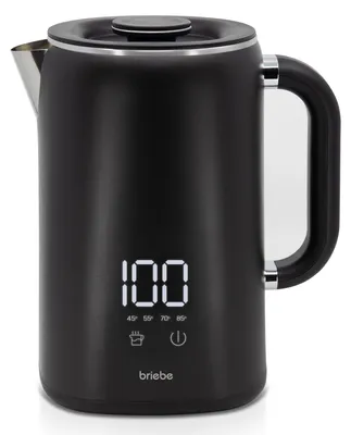 Wasserkocher digital 1,7 l, 45–100 °C, Warmhaltefunktion, 1500 W, Schwarz