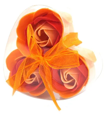 Produktbild von Seife Blumen Pfirsich Rose Herz 3pcs
