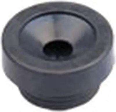 A close-up, isolated shot of a black plumbing fitting.