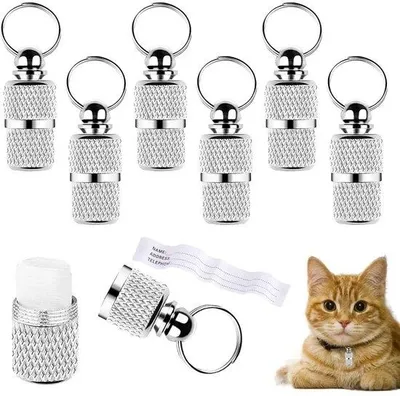 Produktbild von Persönliche Hundefutteretiketten - 6 Stück wasserdichte Halsbandhänger für Hunde und Katzen