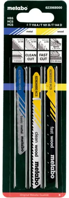 Produktbild von Metabo Stichsägeblattsortiment 1,Holz+Metall,3-tlg.