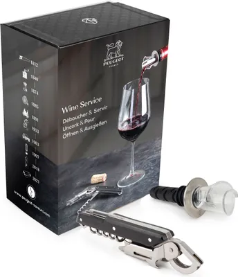 Produktbild von PEUGEOT Geschenkset WINE SERVICE Sommerliermesser Weinausgießer Wein Accessoires