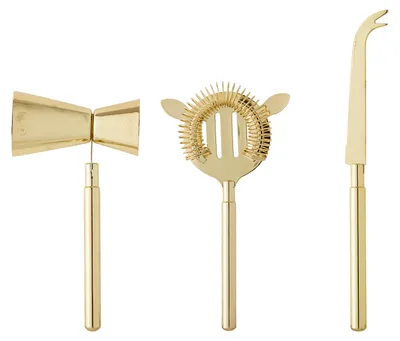 Produktbild von Cocktail Bar-Set, Gold, Edelstahl
