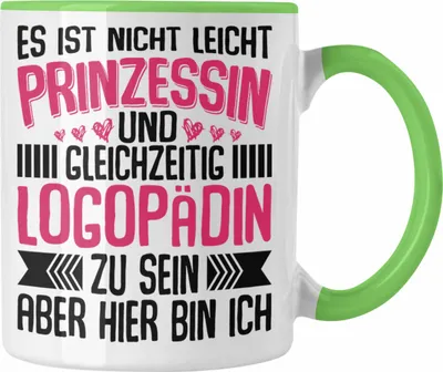 Produktbild von Trendation - Logopädin Spruch Tasse Geschenk Logopädie (Grün)