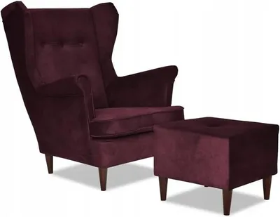 Produktbild von Family Meble Ohrensessel mit Hocker Ari II Relaxsessel Skandinavisch Loungesessel Fernsehsessel Für Wohnzimmer Esszimmer Schlafzimmer Büro (AURA 06)
