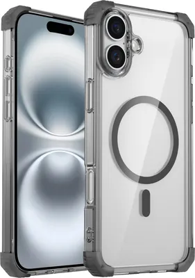 Obrázek produktu pro Magnetické pouzdro pro iPhone 14 Plus / 16 Plus kompatibilní s MagSafe, nárazuvzdorné, vojenská ochrana průhledné pouzdro černé