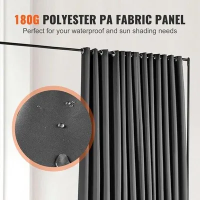 Zdjęcie produktu dla Kurtyna działowa Collox - ścianka działowa - stojak na ściankę działową - ekran prywatności - na kółkach - przenośny panel - 301x30x240,5 cm - czarny