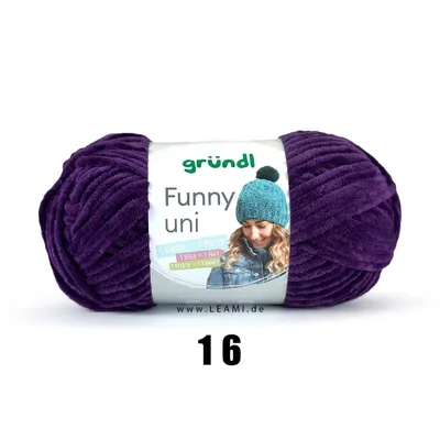 Immagine prodotto di Gründl filato ciniglia Funny uni,100g/120m,lana baby,100% poliestere,filato per uncinetto e maglia 16 melanzana