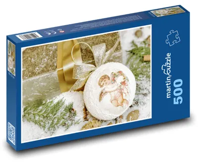 Zdjęcie produktu dla Puzzle 500 Anioł świąteczny z ozdobą - martinpuzzle