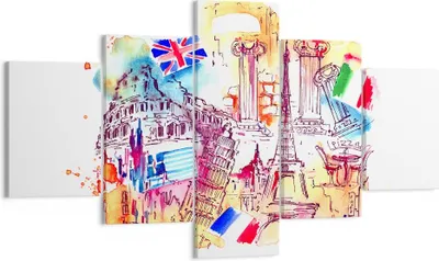 Produktbild von Bild auf Leinwand - Leinwandbild - Reisen Europa Geschichte Schloss - 125x70cm - Wand Bild - Wanddeko - Leinwanddruck - Bilder - Kunstdruck - Leinwand bilder - Wandkunst - EA125x70-3045
