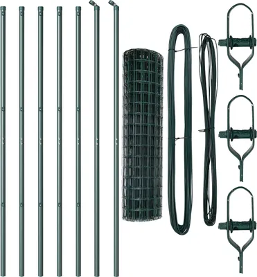 Produktbild von Möbel Euro Zaun mit 7 Pfosten 1,4x10 m verzinkter Stahl Grün - Metallzäune 3350292