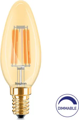 Immagine prodotto di Lampadina LED E14 - C35 - dimmerabile - 4 W equivalenti a 35 W - 2200 K bianco caldo intenso - Copia