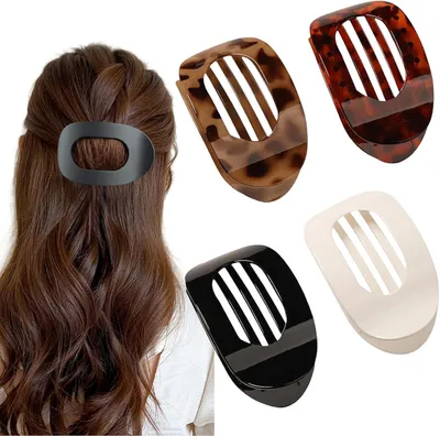 Produktbild von Set mit 4 flachen Haarspangen für Damen, Dunn-Haarspangen mit starkem Seitenhalt