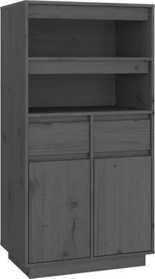 Obrázok produktu pre vidaXL Vysoká doska Grey 60x40x116,5 cm Masívne borovicové drevo
