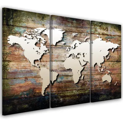 Produktbild von Triptychon auf leinwand abstraktionen - braun 120x80 cm Feeby braun wandbild bereit zum aufhängen