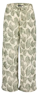 Produktbild von Blue Seven Damen Hose Floraler Allover-Print mit Tunnelzug - Sommerhose Freizeithose mit weitem Bein in Kiesel Größe 46