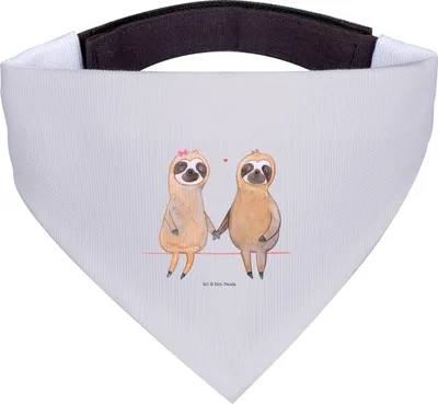 Produktbild von Mr. & Mrs. Panda Halstuch Faultier Pärchen - Grau Pastell - Geschenk, Liebe, Hund, Für Hunde, Verlobt, Hundehalstuch, Verliebt, Tuch