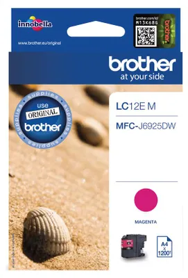 Produktbild von Brother LC12EM, Magenta, Tinte auf Pigmentbasis, 1 Stück(e), 1200 Seiten, Einzelpackung