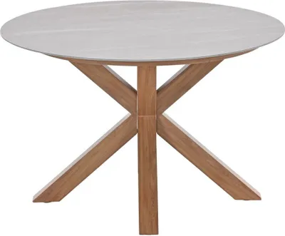 Produktbild von Lowland Tisch - Ø120 cm - light teaklook - Centostone Napoli sand
