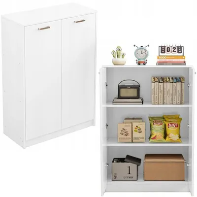 Immagine prodotto di Scaffale da ufficio a 2 ante con ripiani, bianco, loft, 108 cm